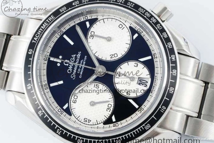 0720 Cozy Speedmaster Racing Master SS HKF Best Edition Black White Dial on SS Bracelet A 7807